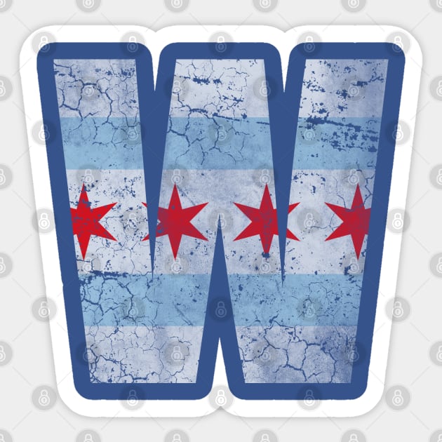 W Chicago Flag Winning Baseball Sticker by E